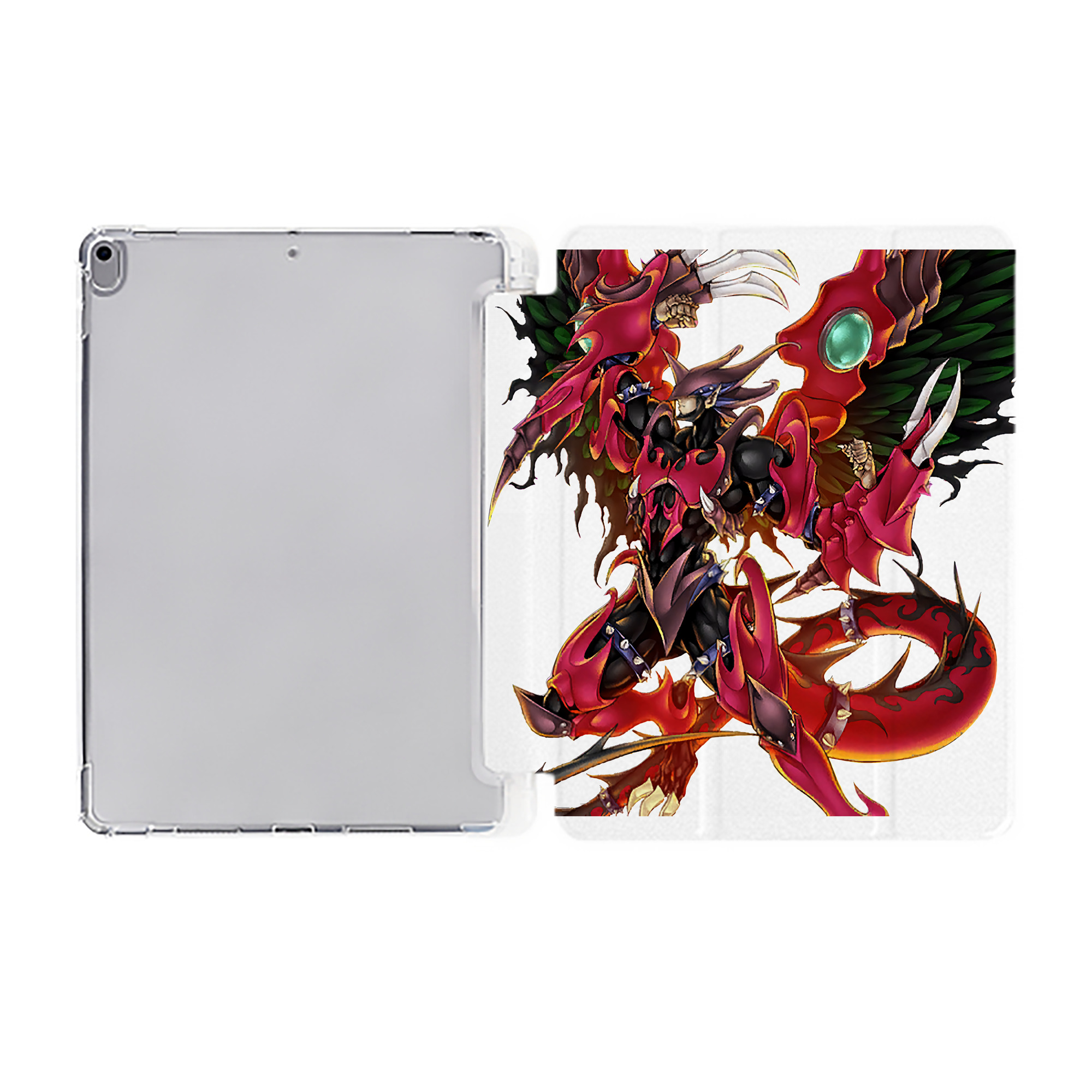 （画像用） 遊☆戯☆王 Yu-Gi-Oh! IPad ケース ペン収納付き 三つ折りスタンド PUレザー×シリコン 対応機種9.5/10.5/10.9インチ